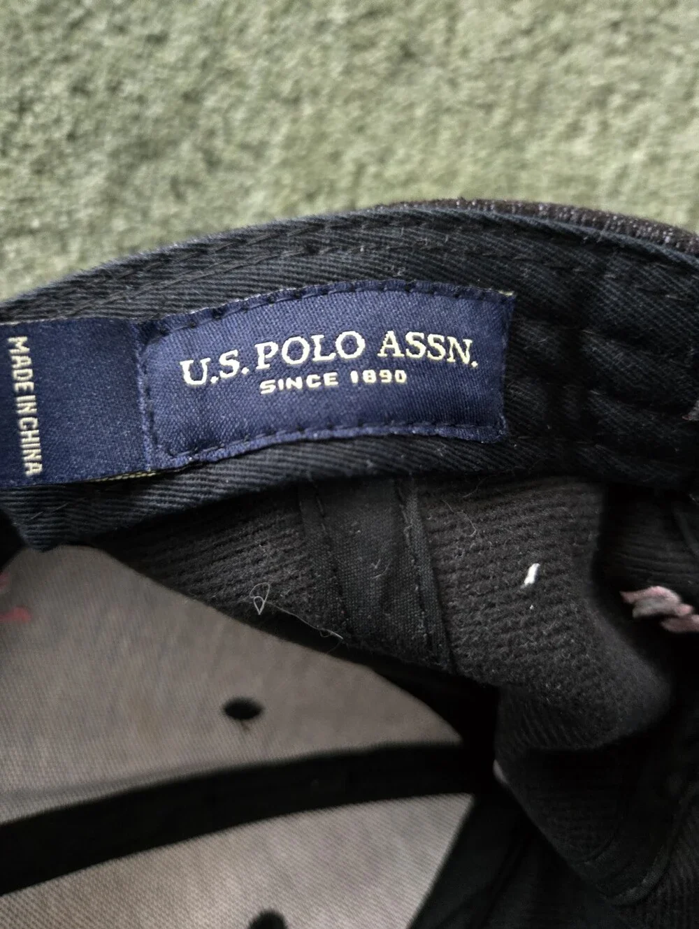 US Polo Assn. Adjustable Hat Ball Cap Gray w/Pink Jockey Logo